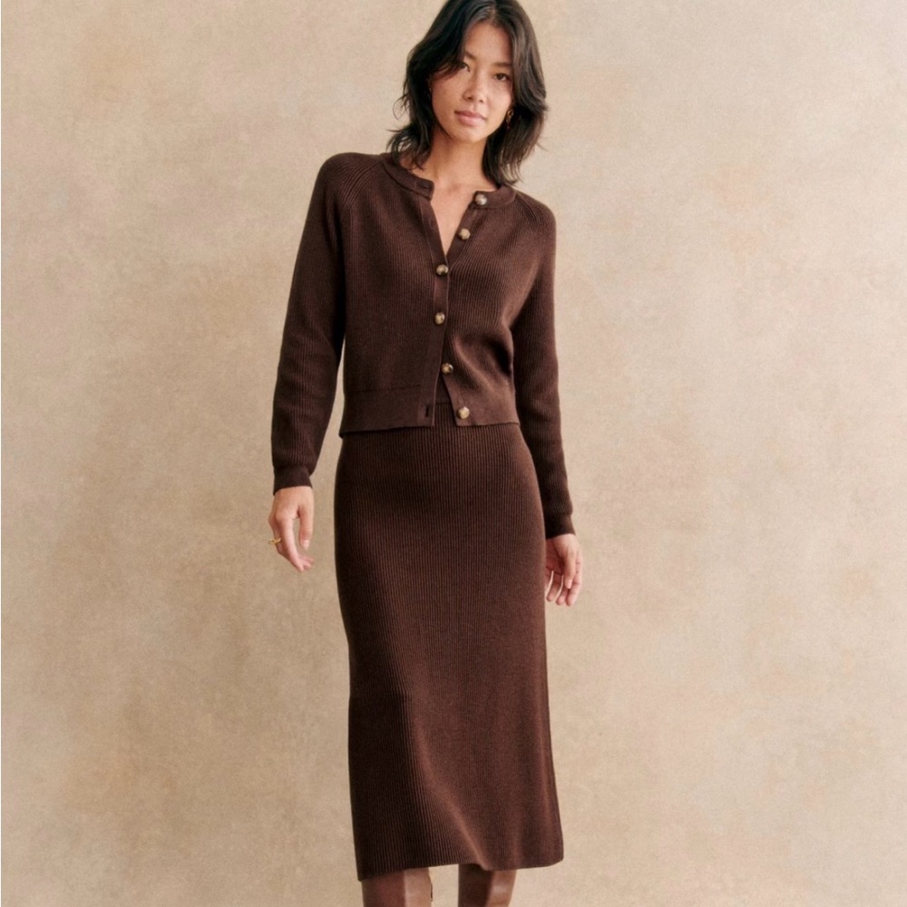 Sezane Sonnie Cardigan and Naelle skirt